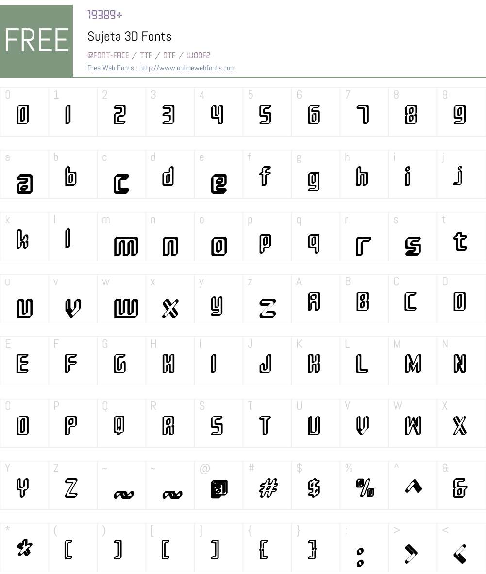 Sujeta 3D Font Screenshots