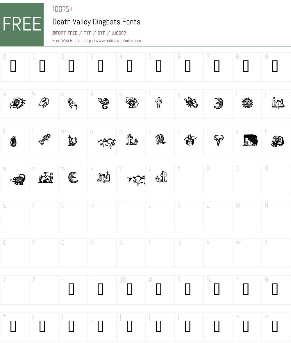 Death Valley Dingbats Font Screenshots