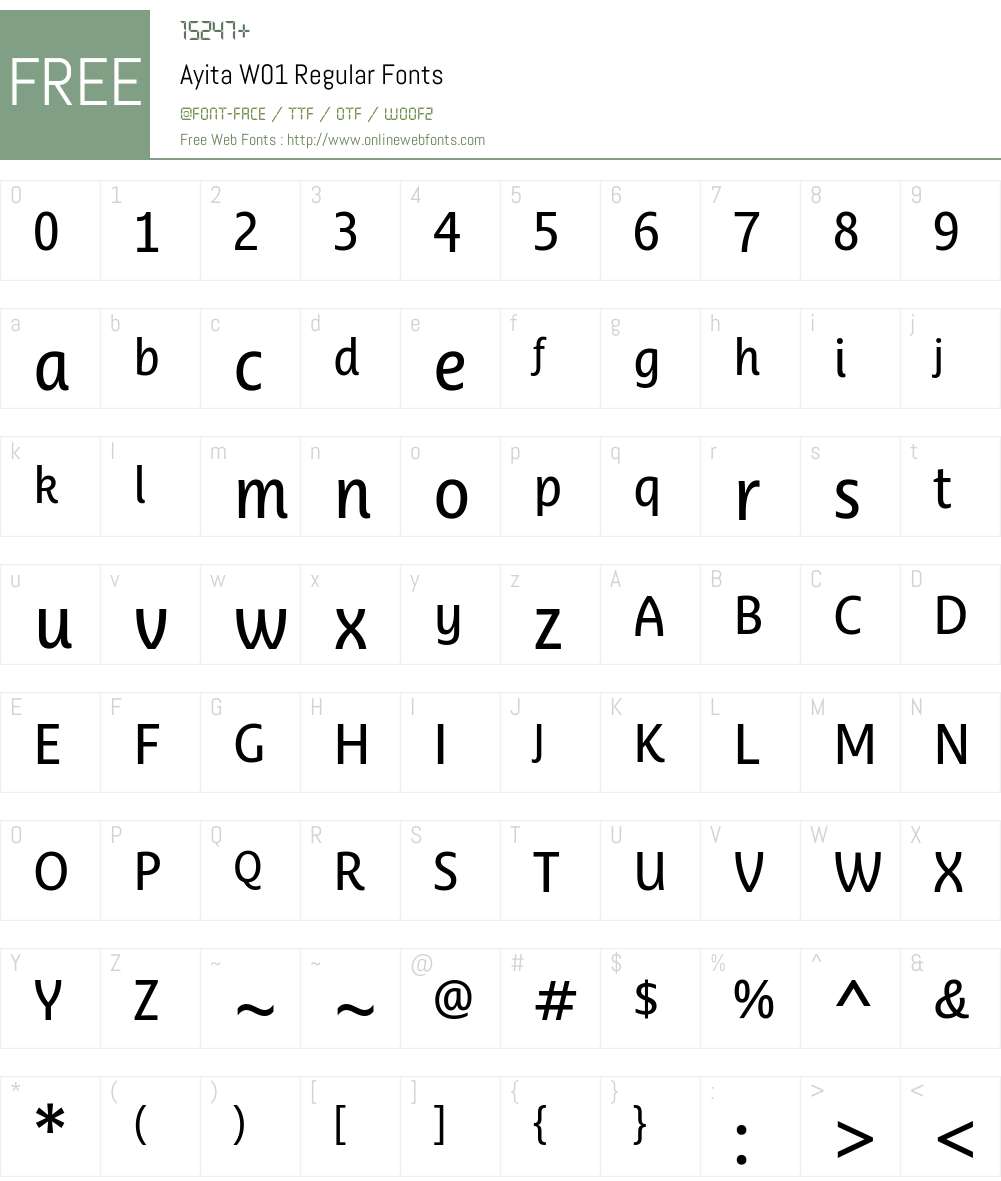 AyitaW01-Regular Font Screenshots