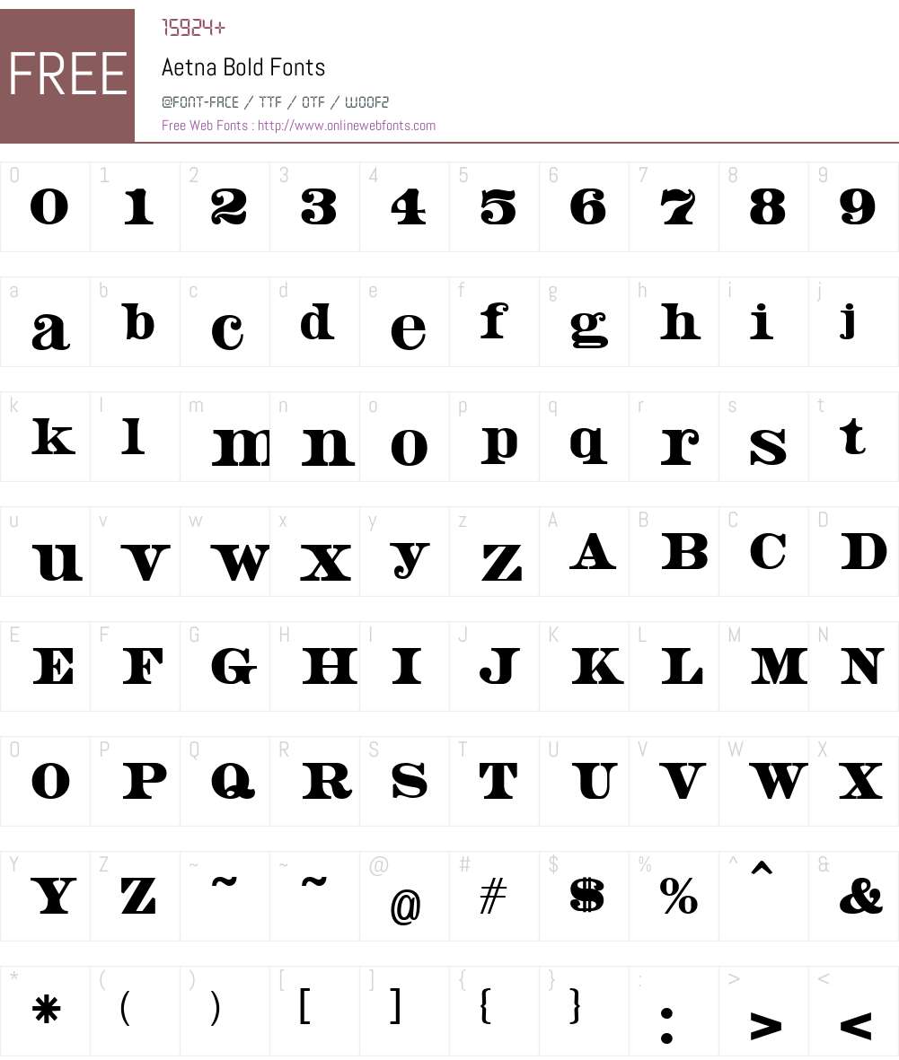 Aetna-Bold Font Screenshots