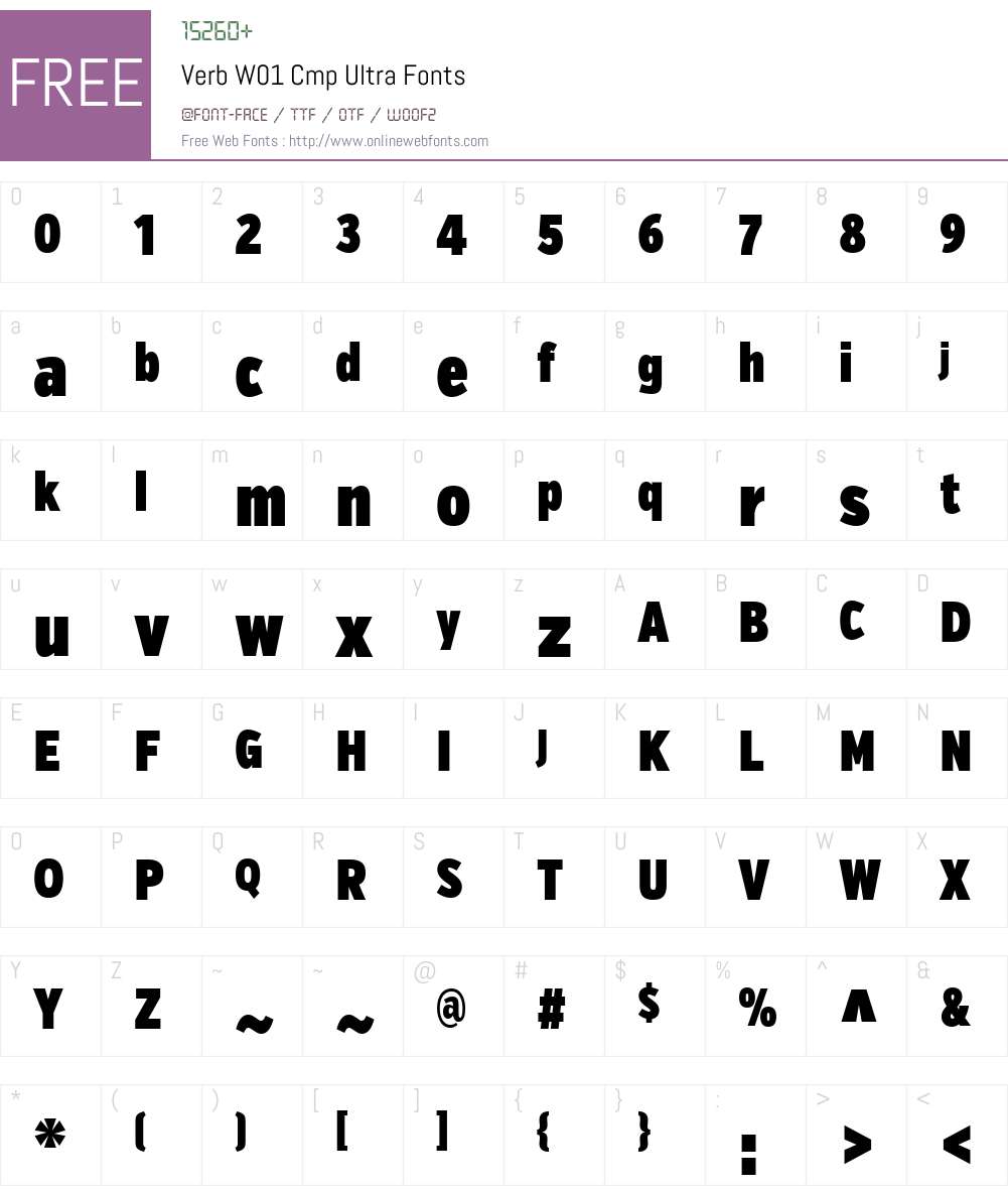 VerbW01-CmpUltra Font Screenshots