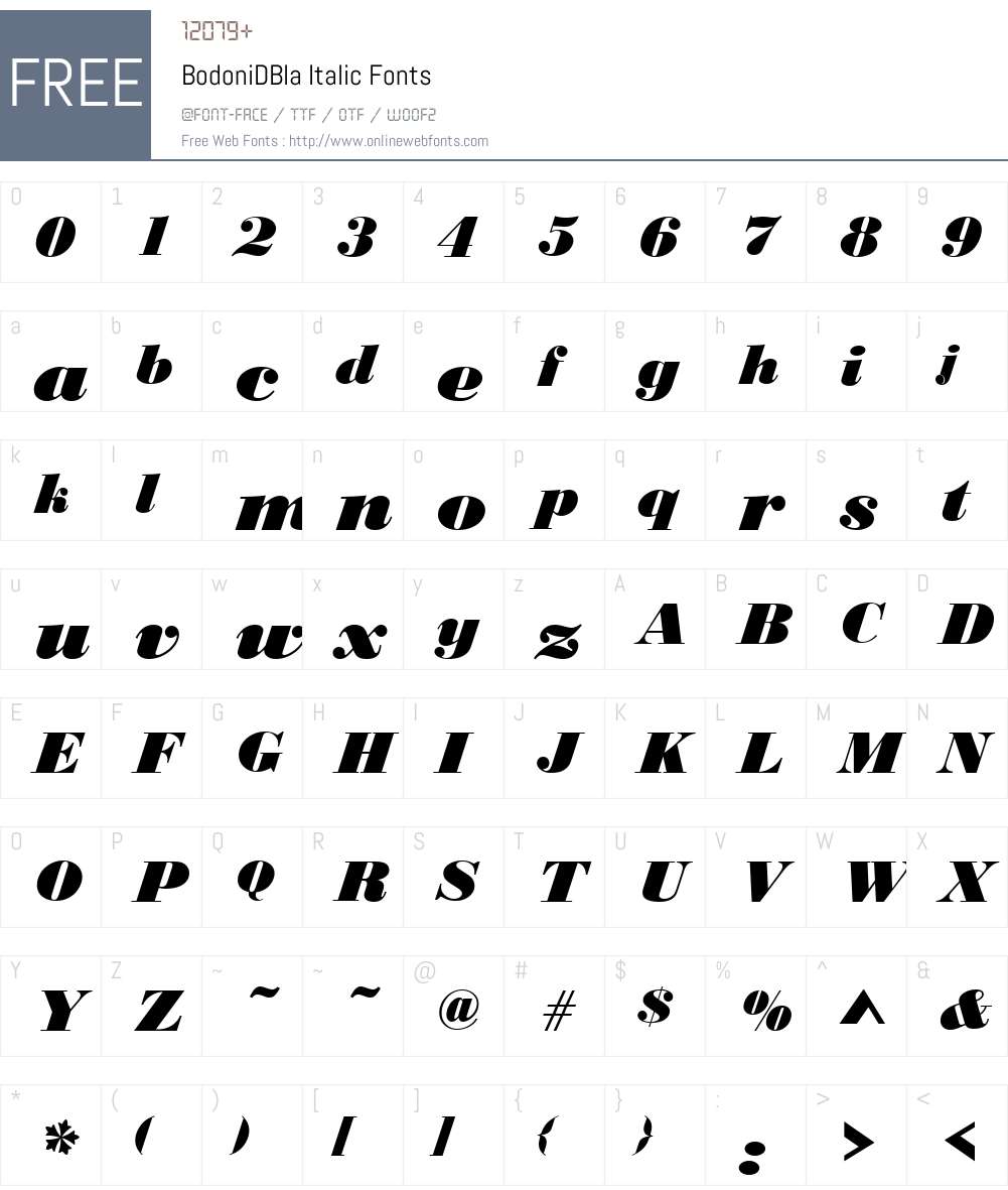 BodoniDBla Font Screenshots