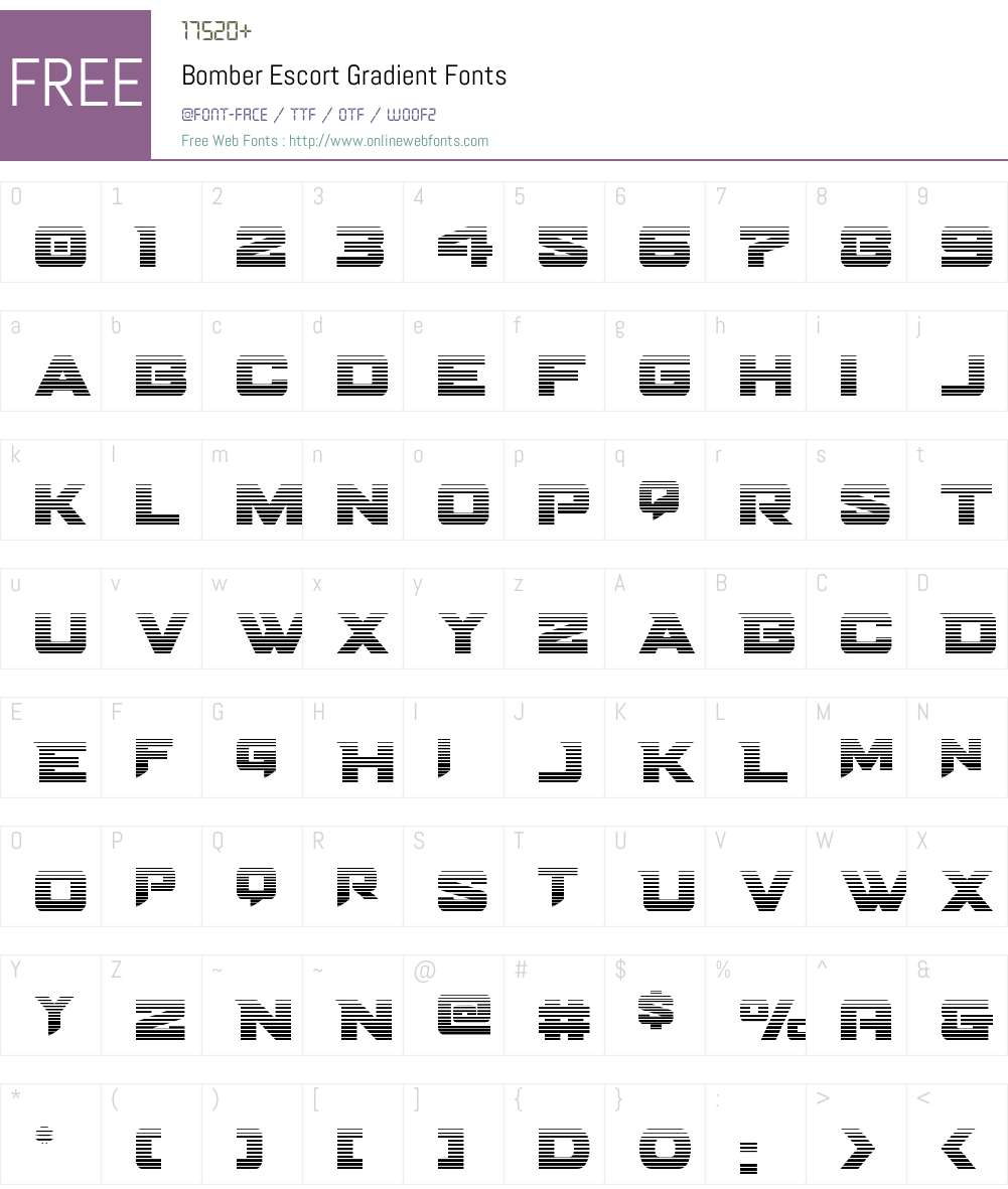 Bomber Escort Gradient Font Screenshots
