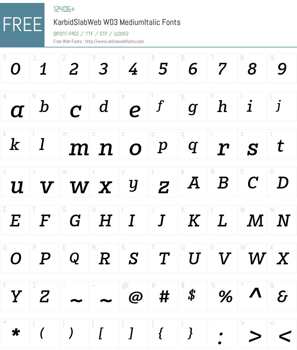 FF Karbid Slab Font Screenshots