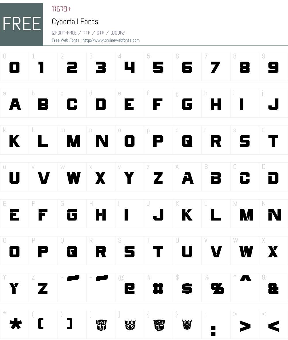 Cyberfall Font Screenshots