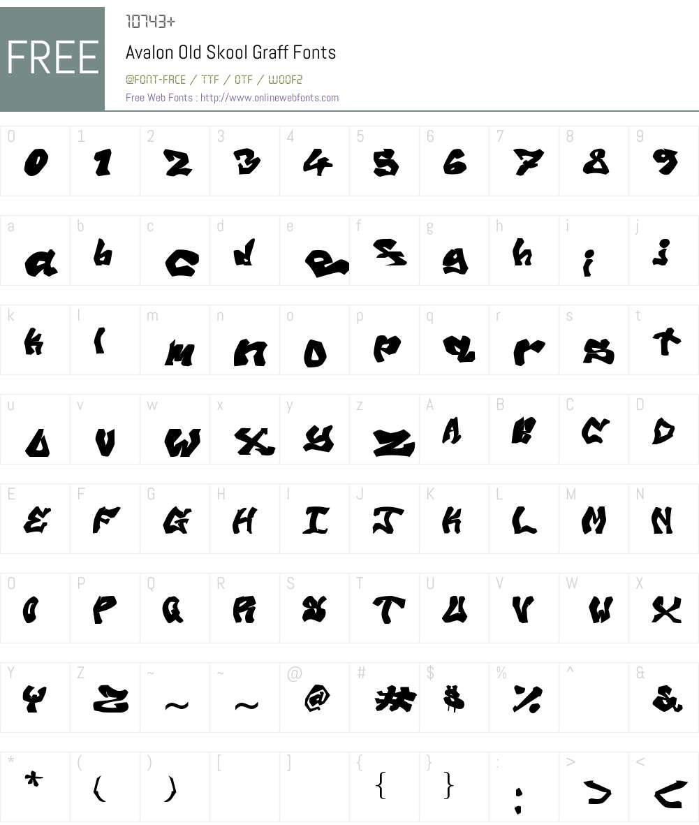 Avalon Old Skool Graff Font Screenshots