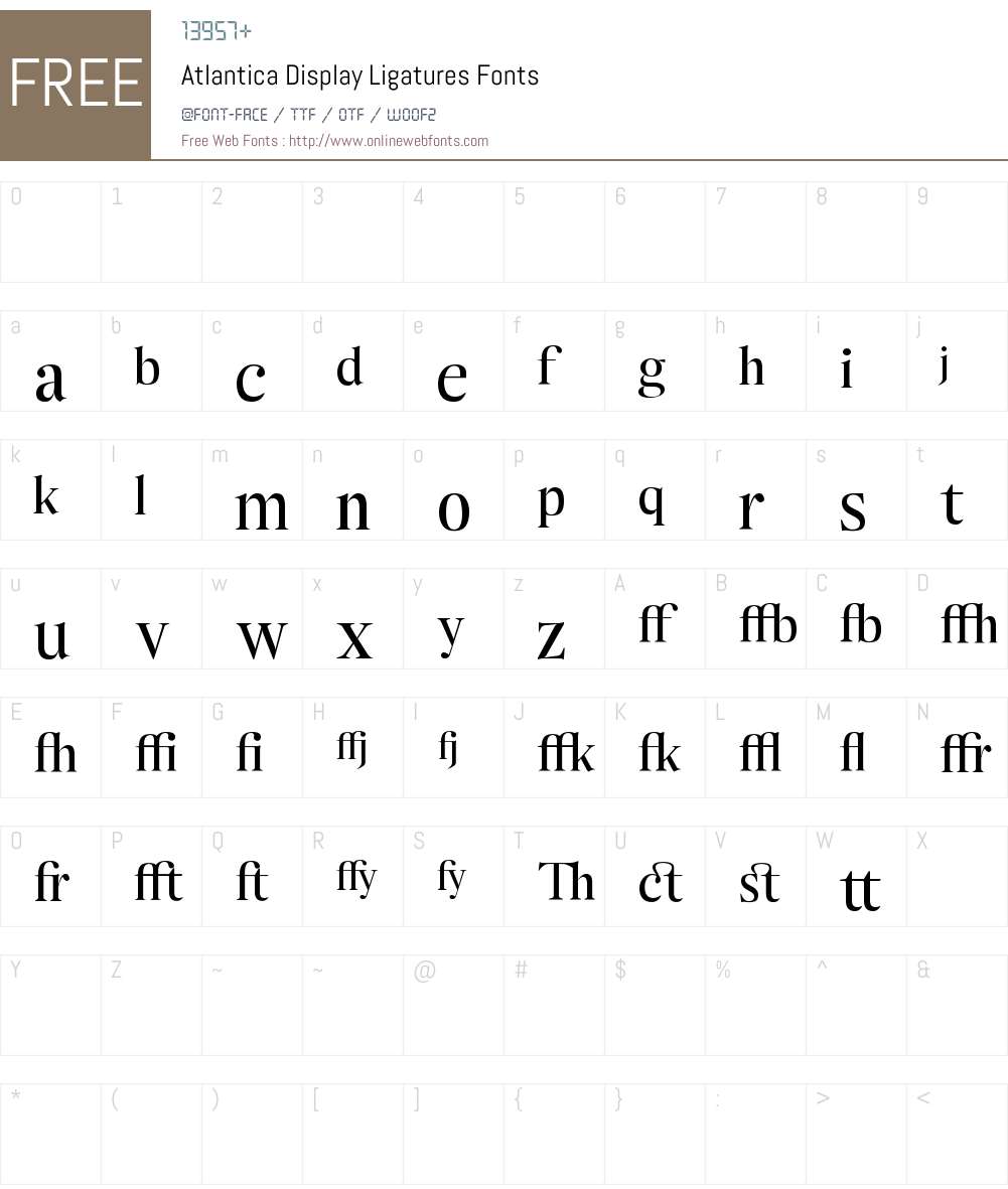 Atlantica Display Ligatures Font Screenshots