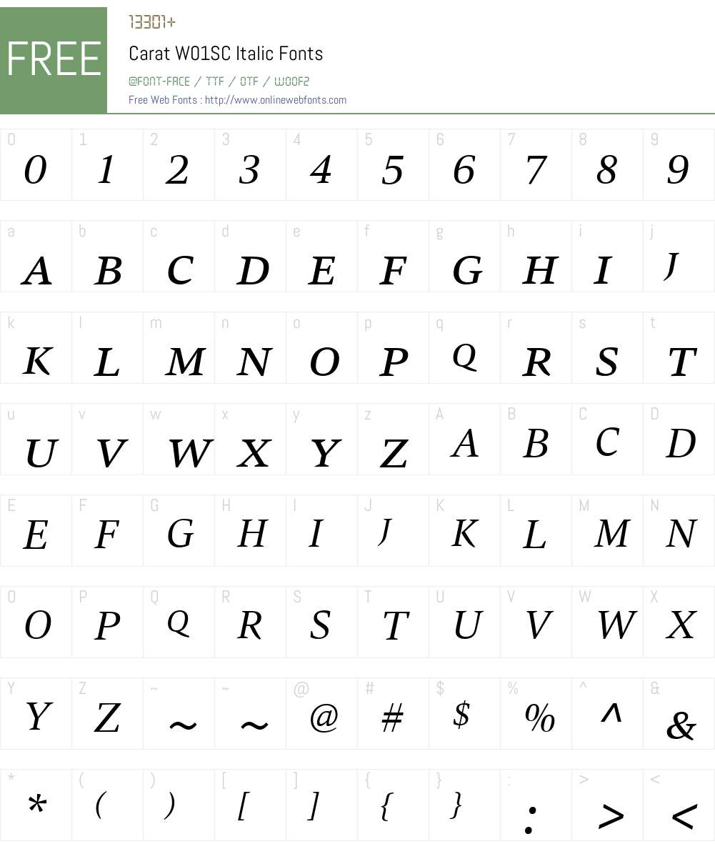 HT Carat Font Screenshots