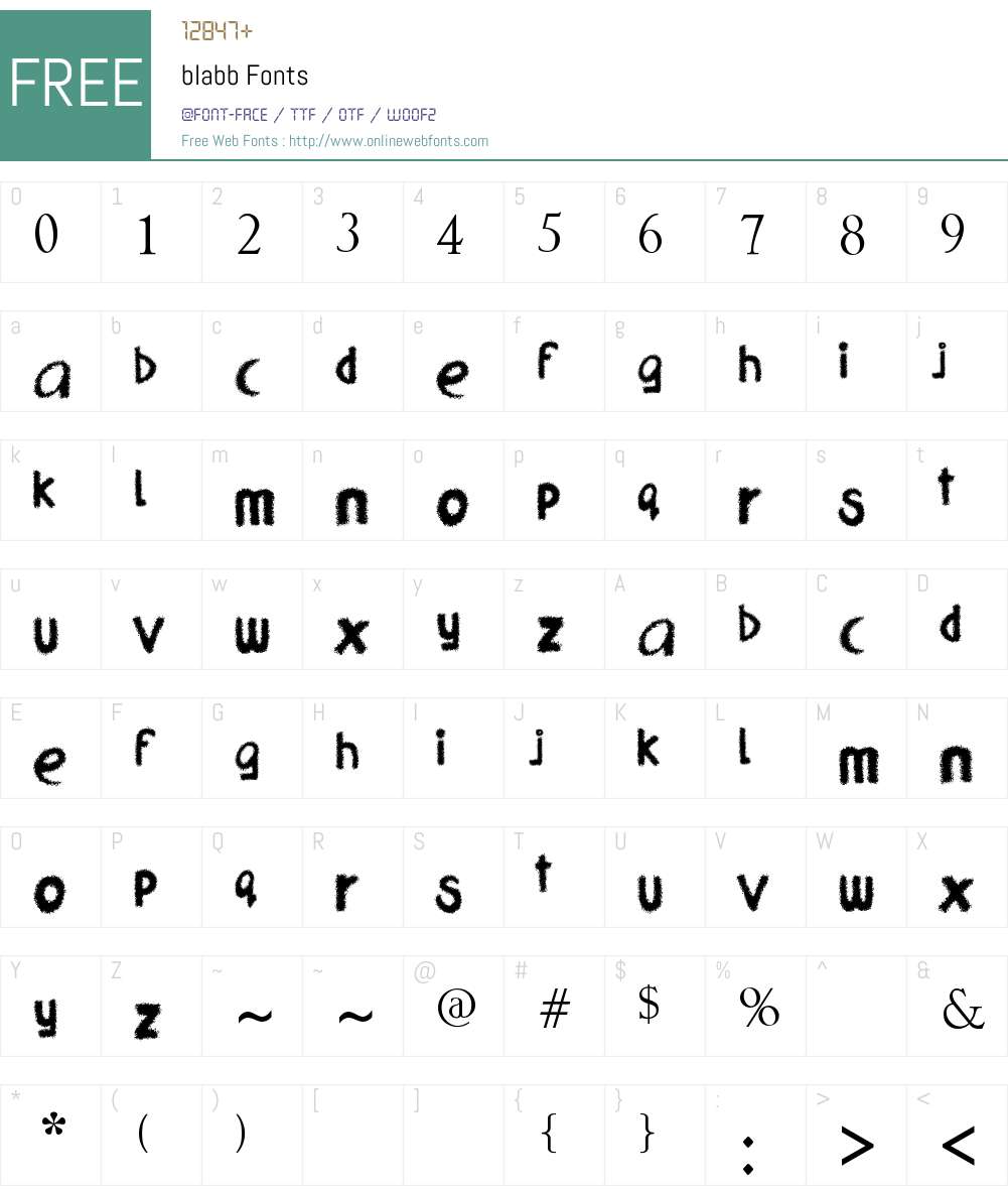 blabb Font Screenshots