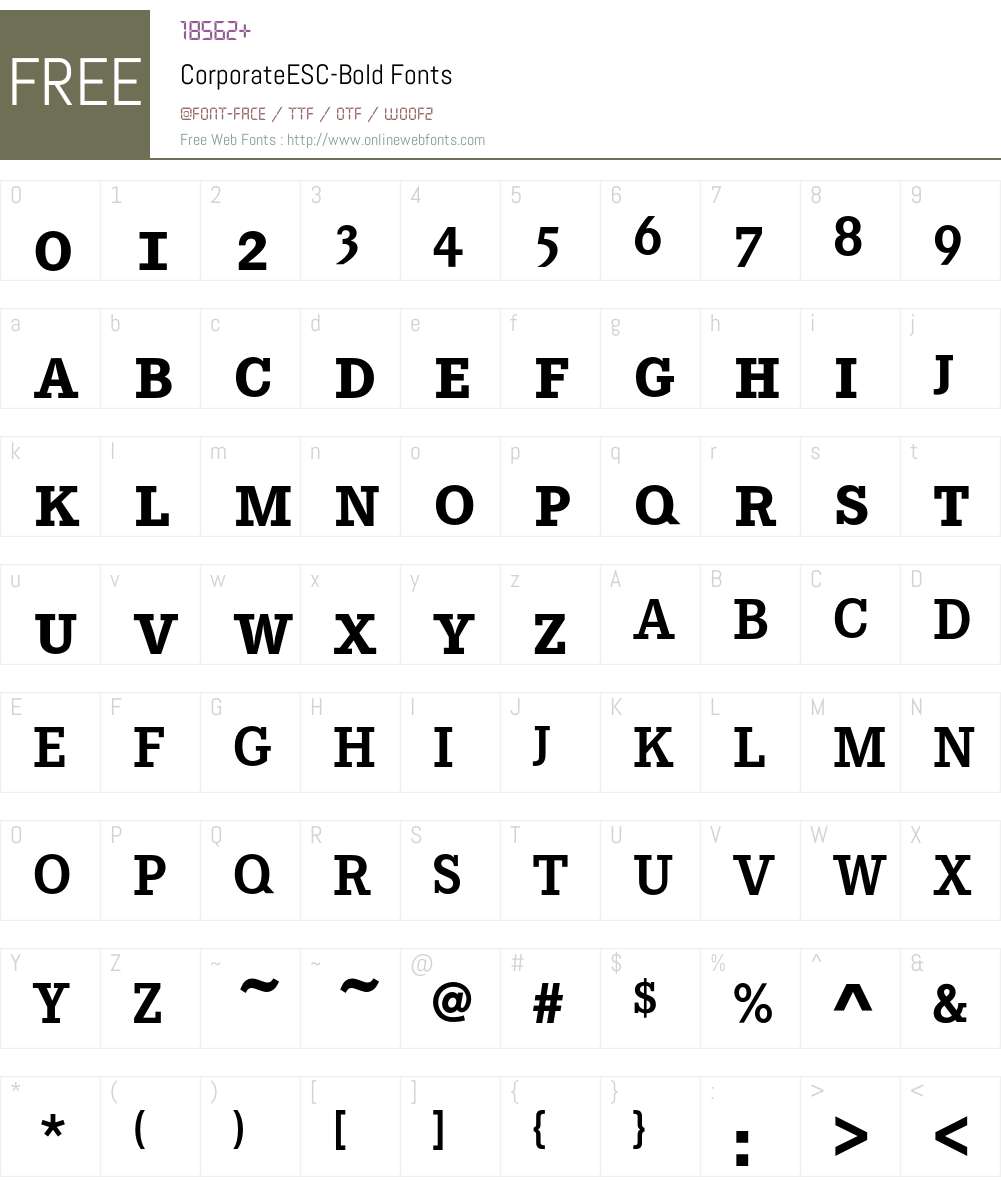 CorporateESC Font Screenshots