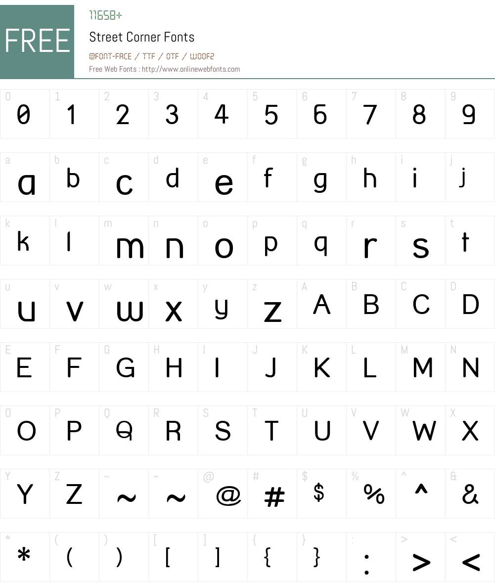 Street Corner Font Screenshots