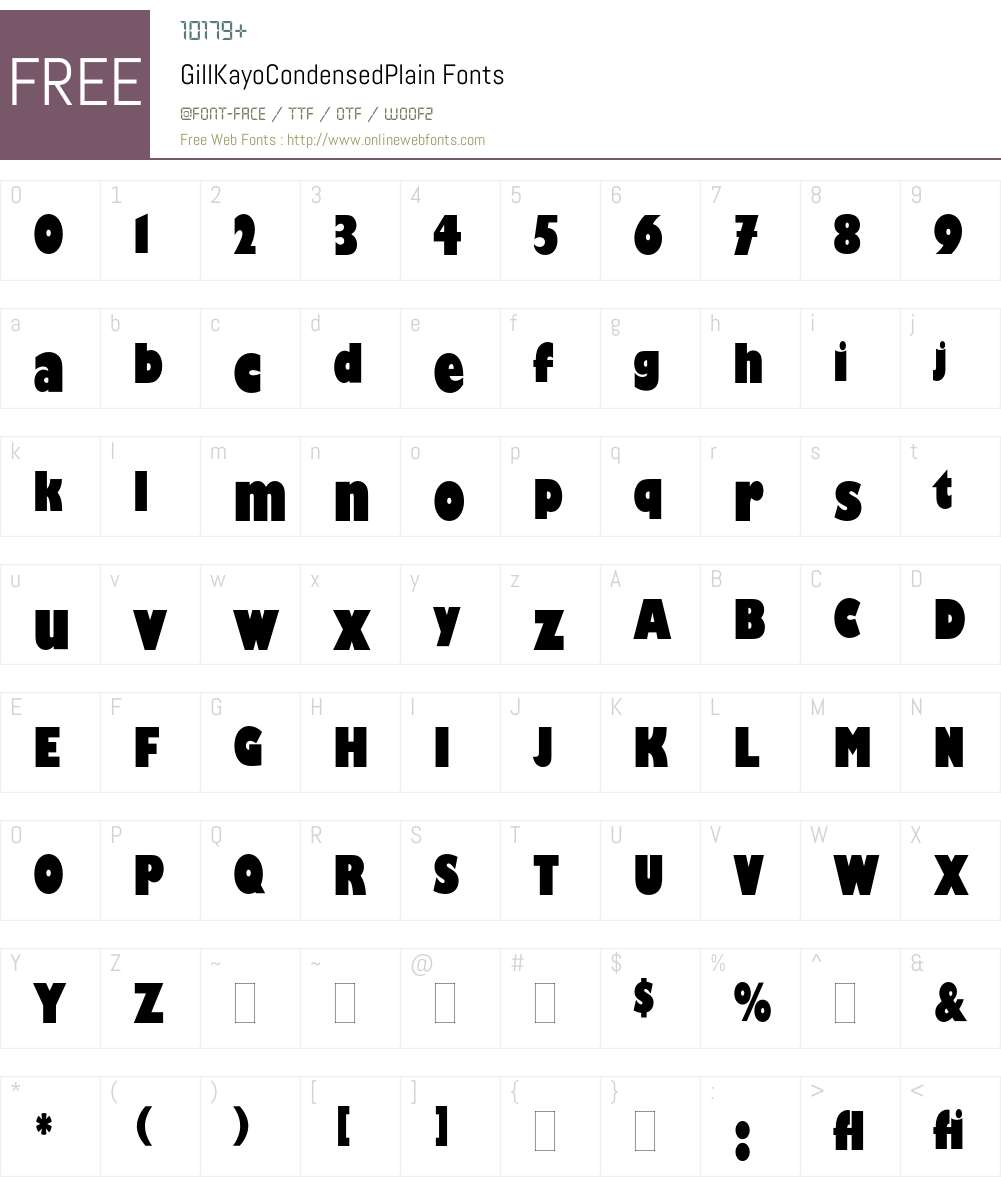 Gill Kayo Condensed Font Screenshots