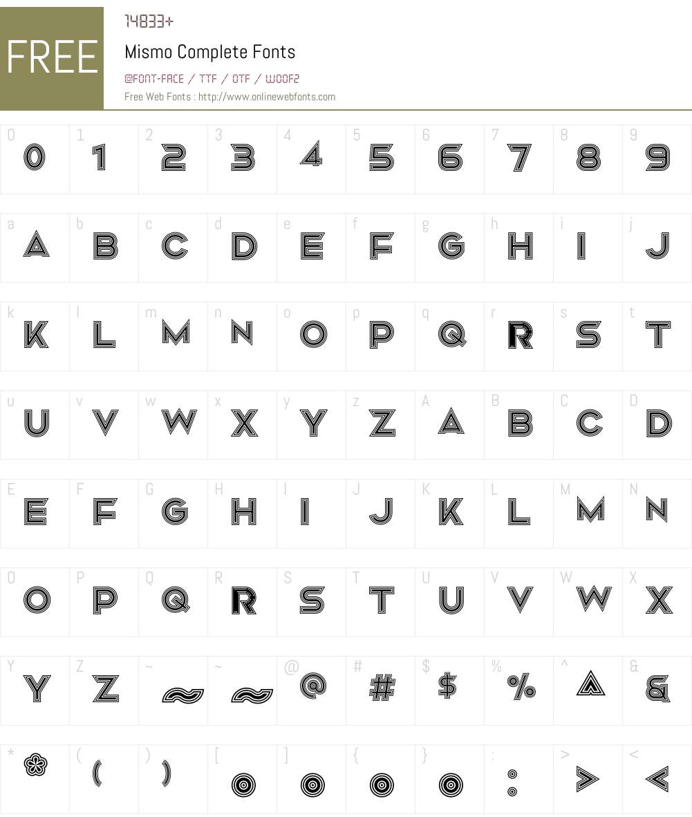 Mismo Font Screenshots