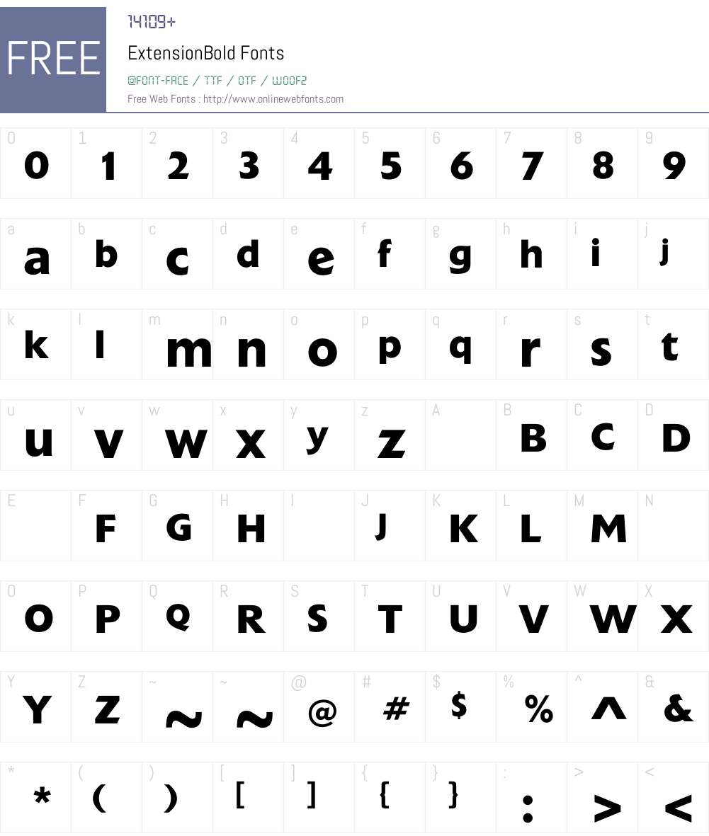 ExtensionBold Font Screenshots