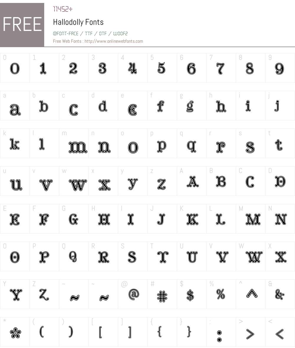 Hallodolly Font Screenshots