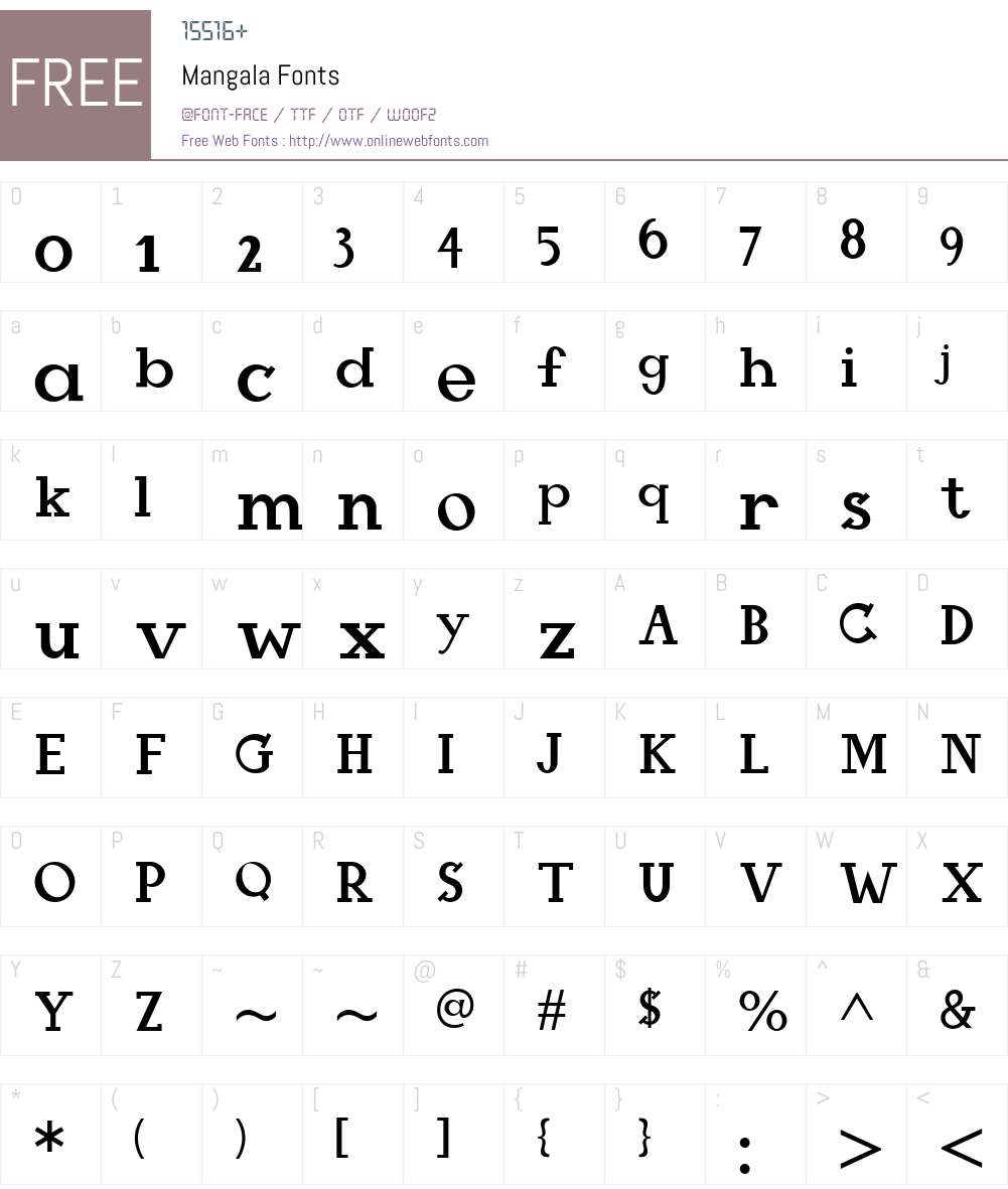 Mangala Font Screenshots