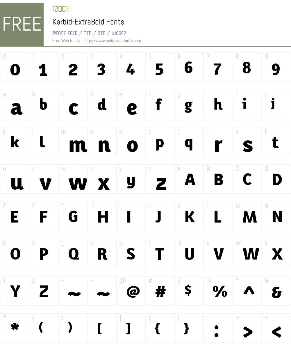 Karbid Font Screenshots