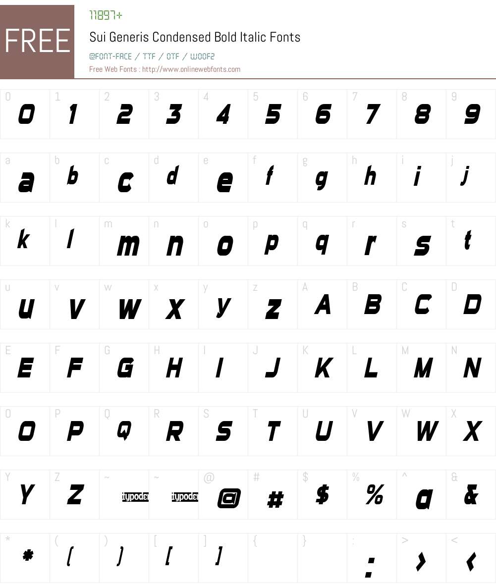 Sui Generis Condensed Font Screenshots