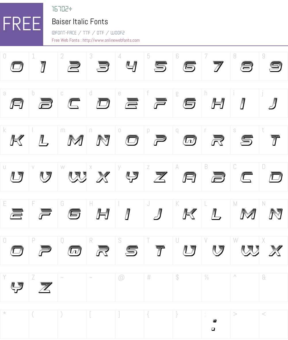 Baiser Font Screenshots