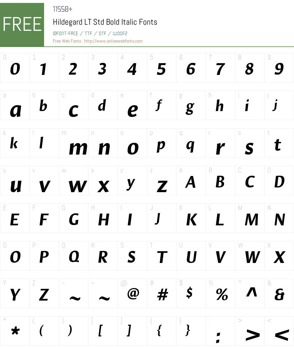 Hildegard LT Std Font Screenshots