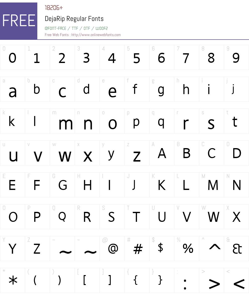 DejaRip Regular Font Screenshots