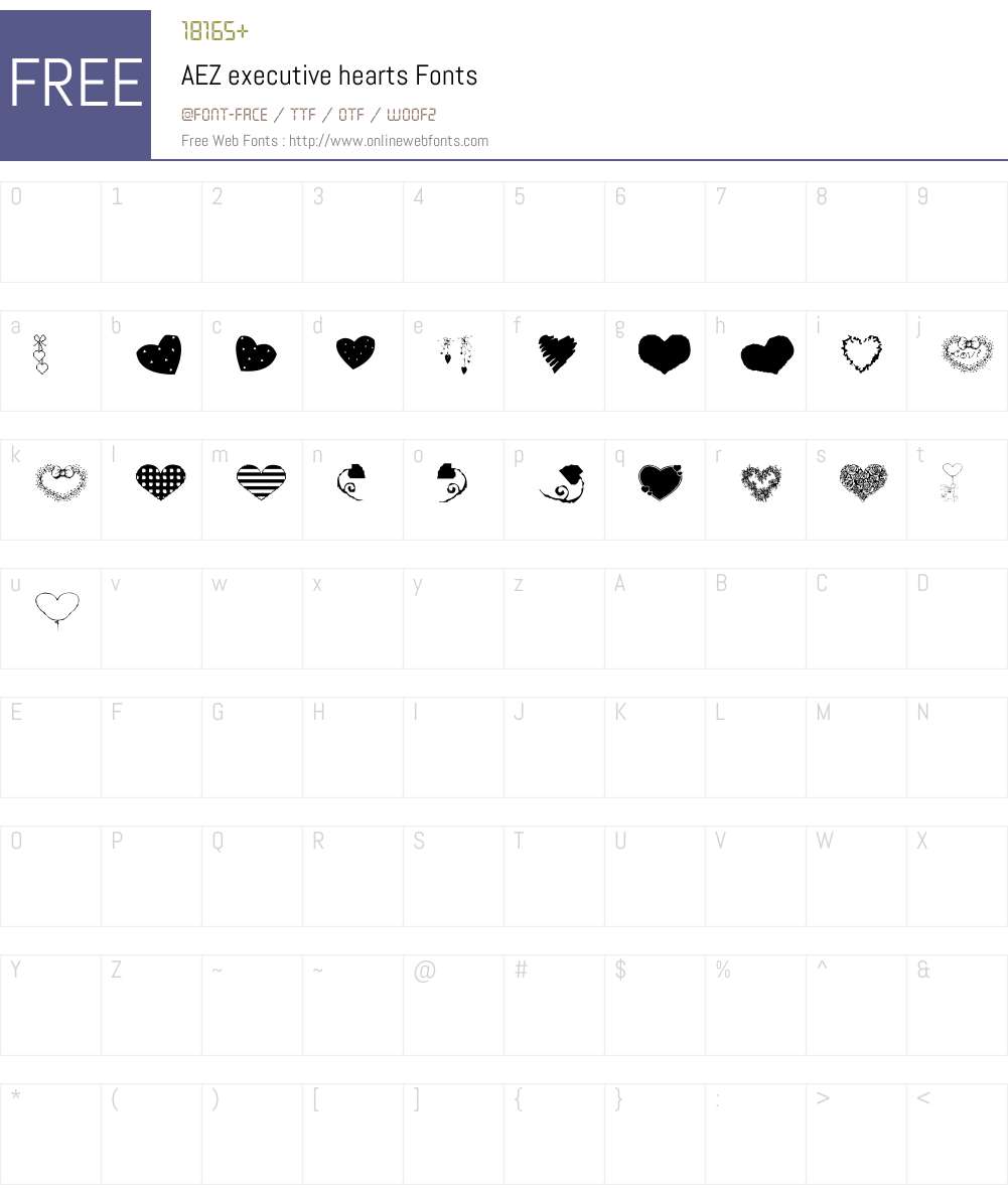 AEZ executive hearts Font Screenshots