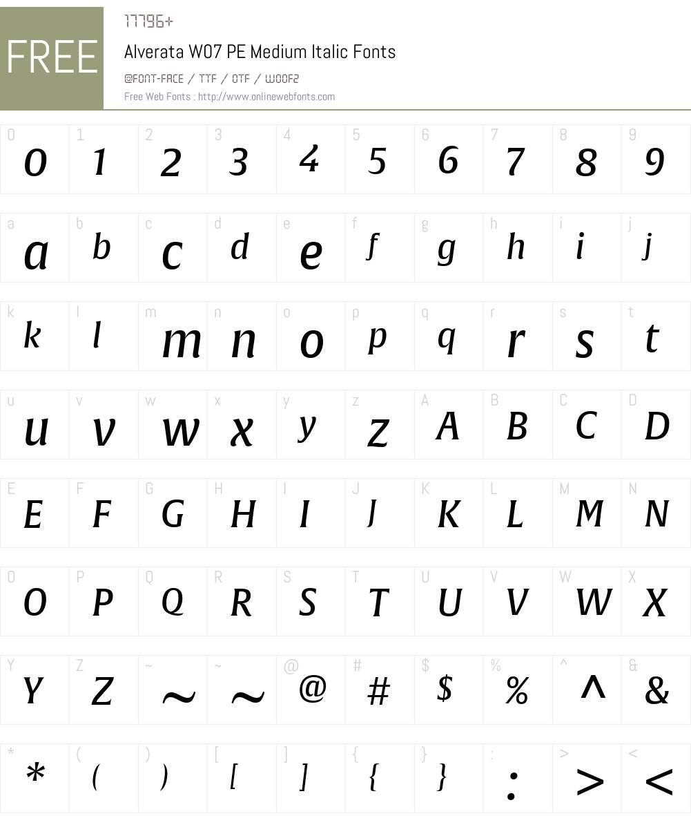 Alverata Font Screenshots
