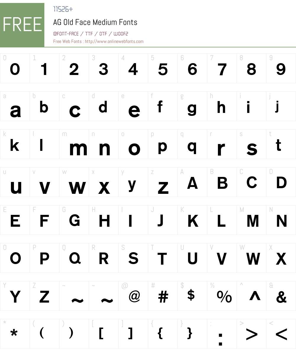 AG Old Face Font Screenshots