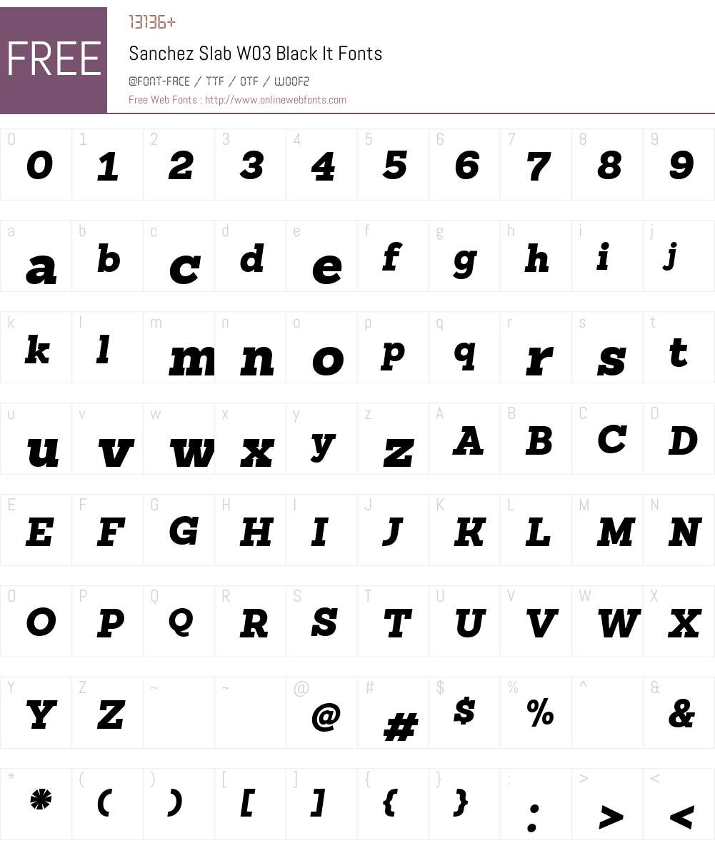 SanchezSlabW03-BlackIt Font Screenshots