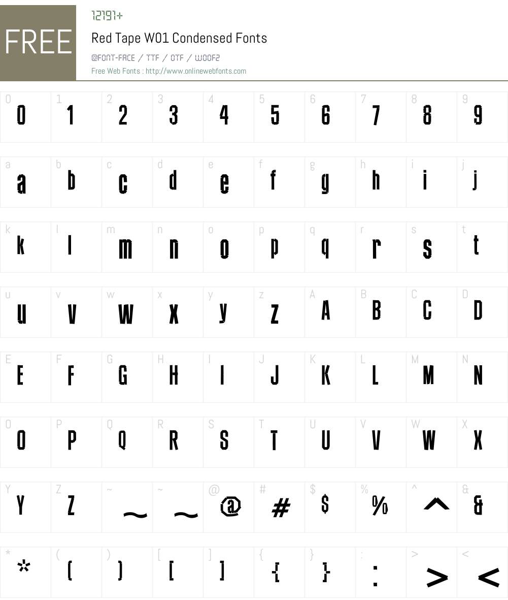 RedTapeW01-Condensed Font Screenshots
