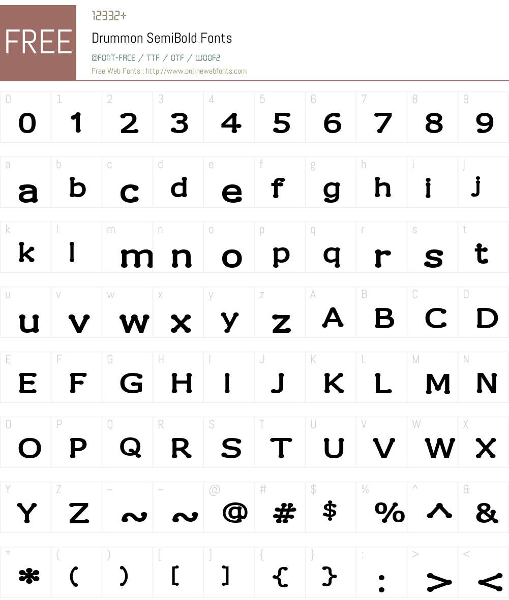 Drummon Font Screenshots