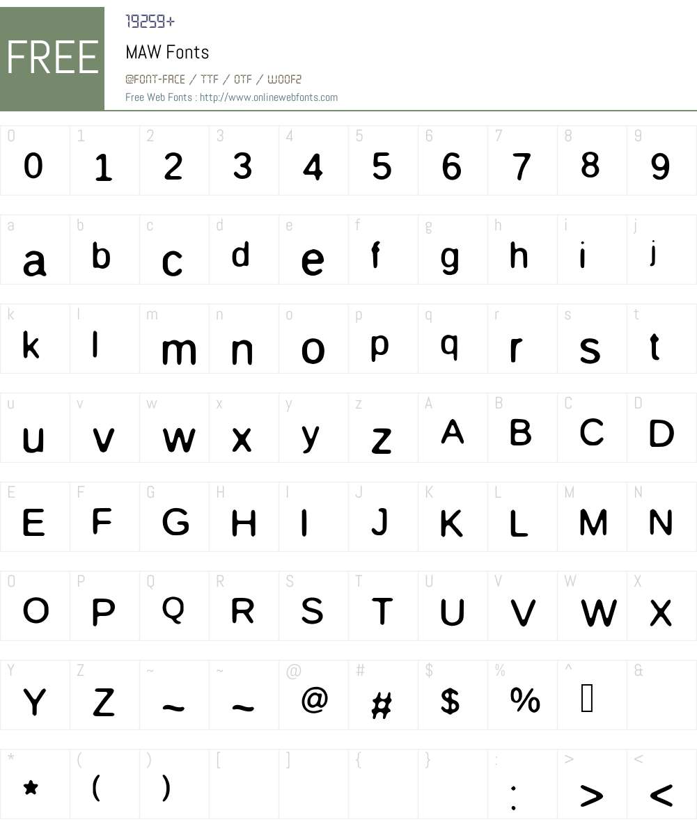 MAW Font Screenshots