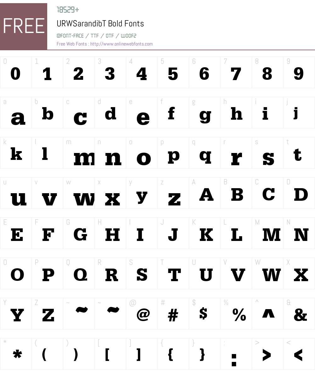 URWSarandibT Font Screenshots