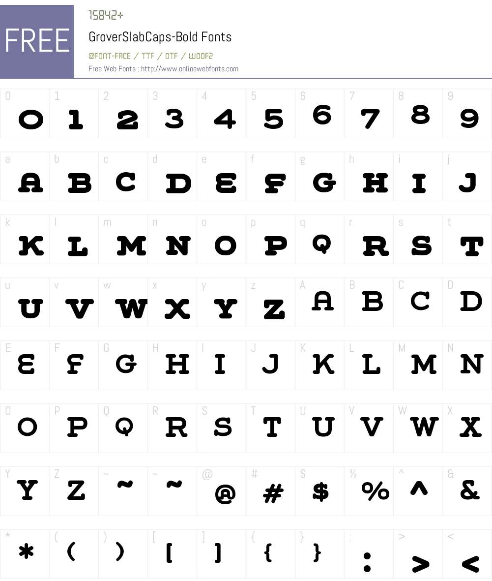 Grover Slab Caps Font Screenshots