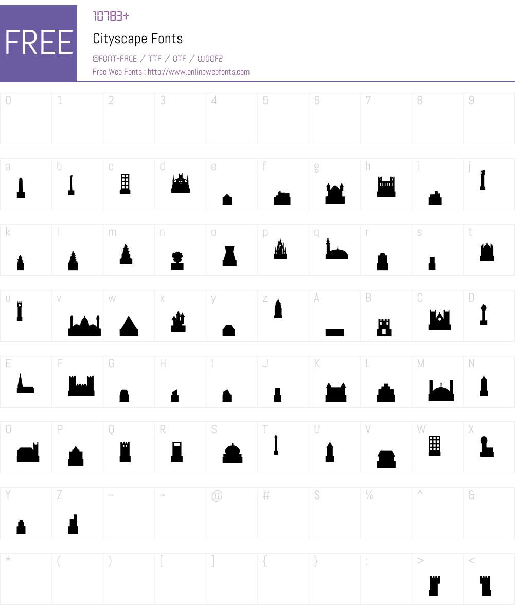 Cityscape Font Screenshots