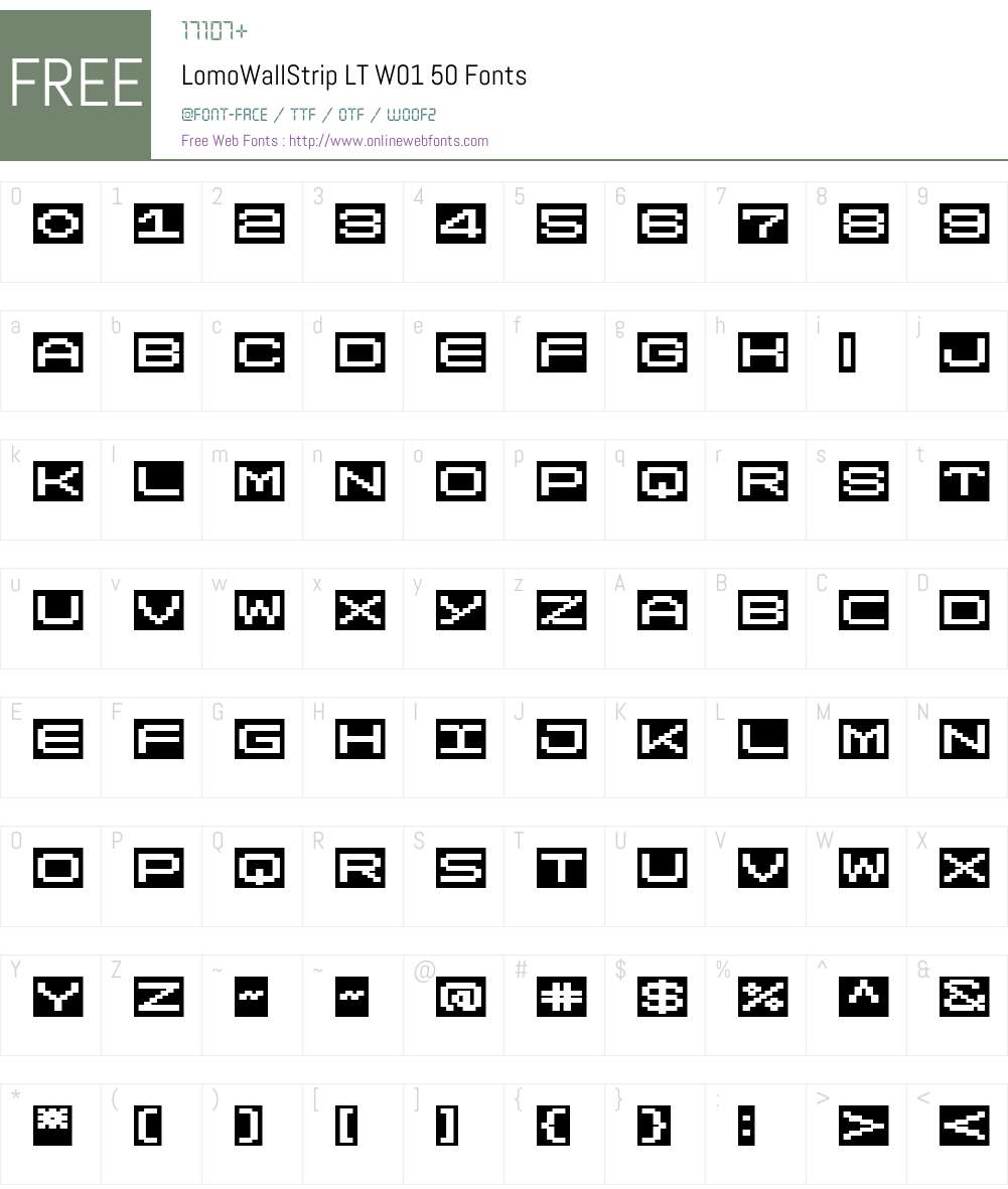 LomoWallStripLTW01-50 Font Screenshots