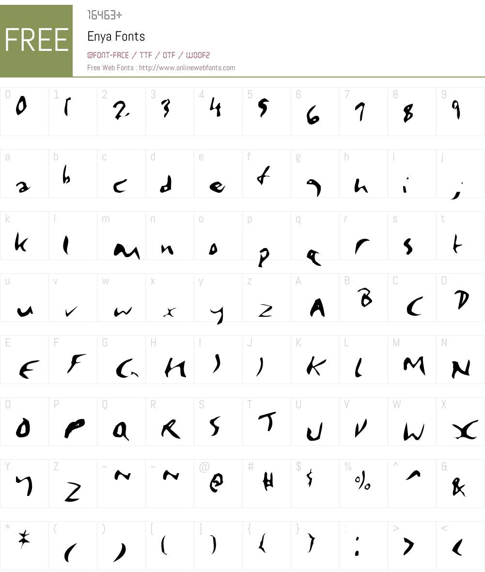 Enya Font Screenshots