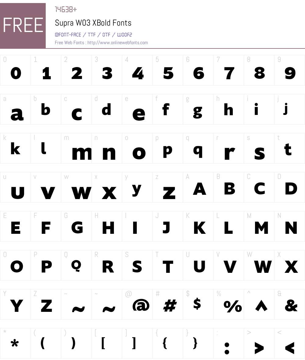 Supra Font Screenshots