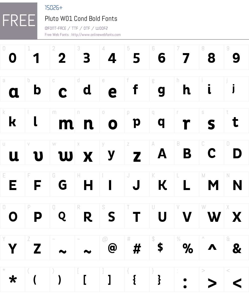 PlutoW01-CondBold Font Screenshots