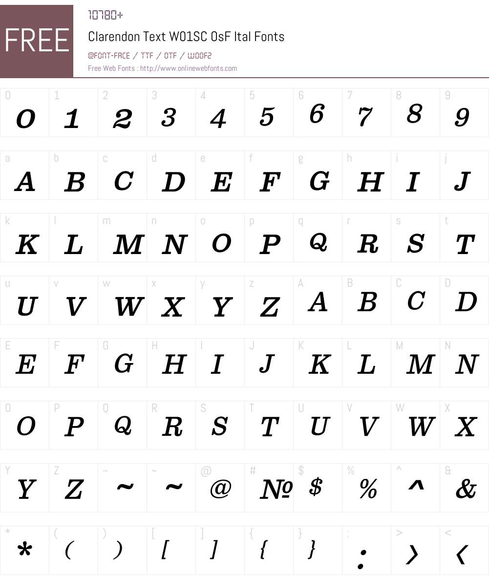 ClarendonTextW01SC-OsFItal Font Screenshots