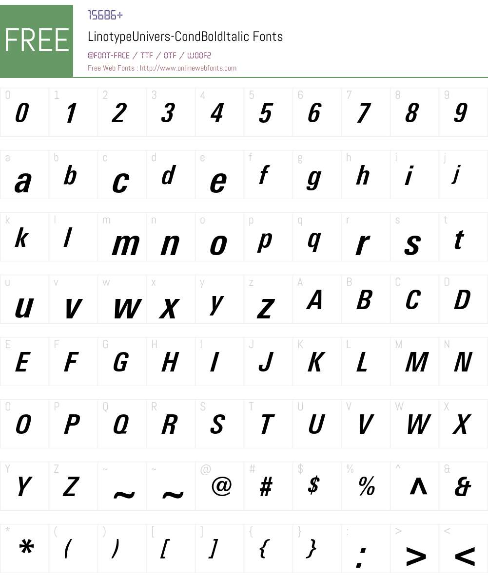 LinotypeUnivers Font Screenshots