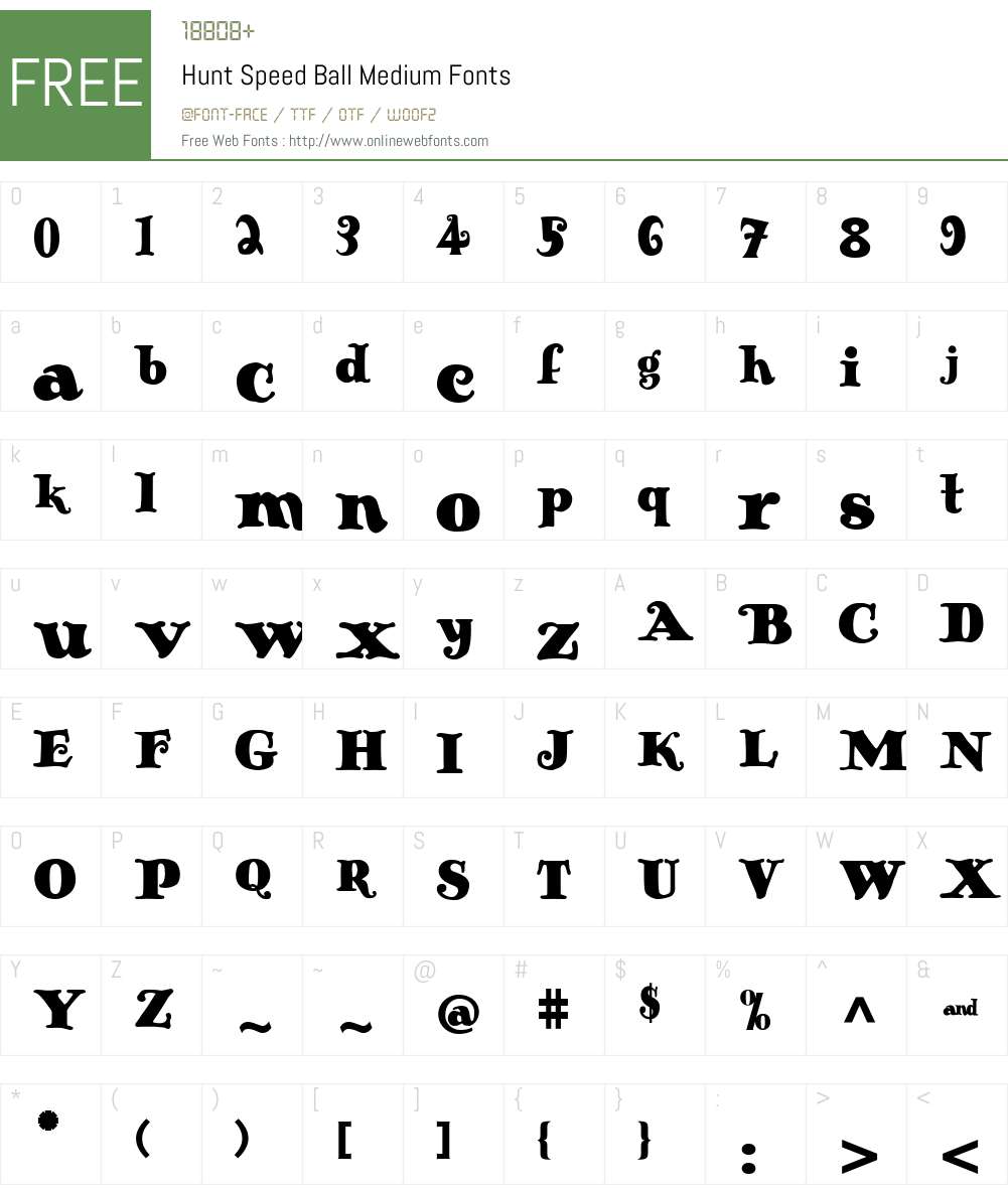 Hunt Speed Ball Font Screenshots