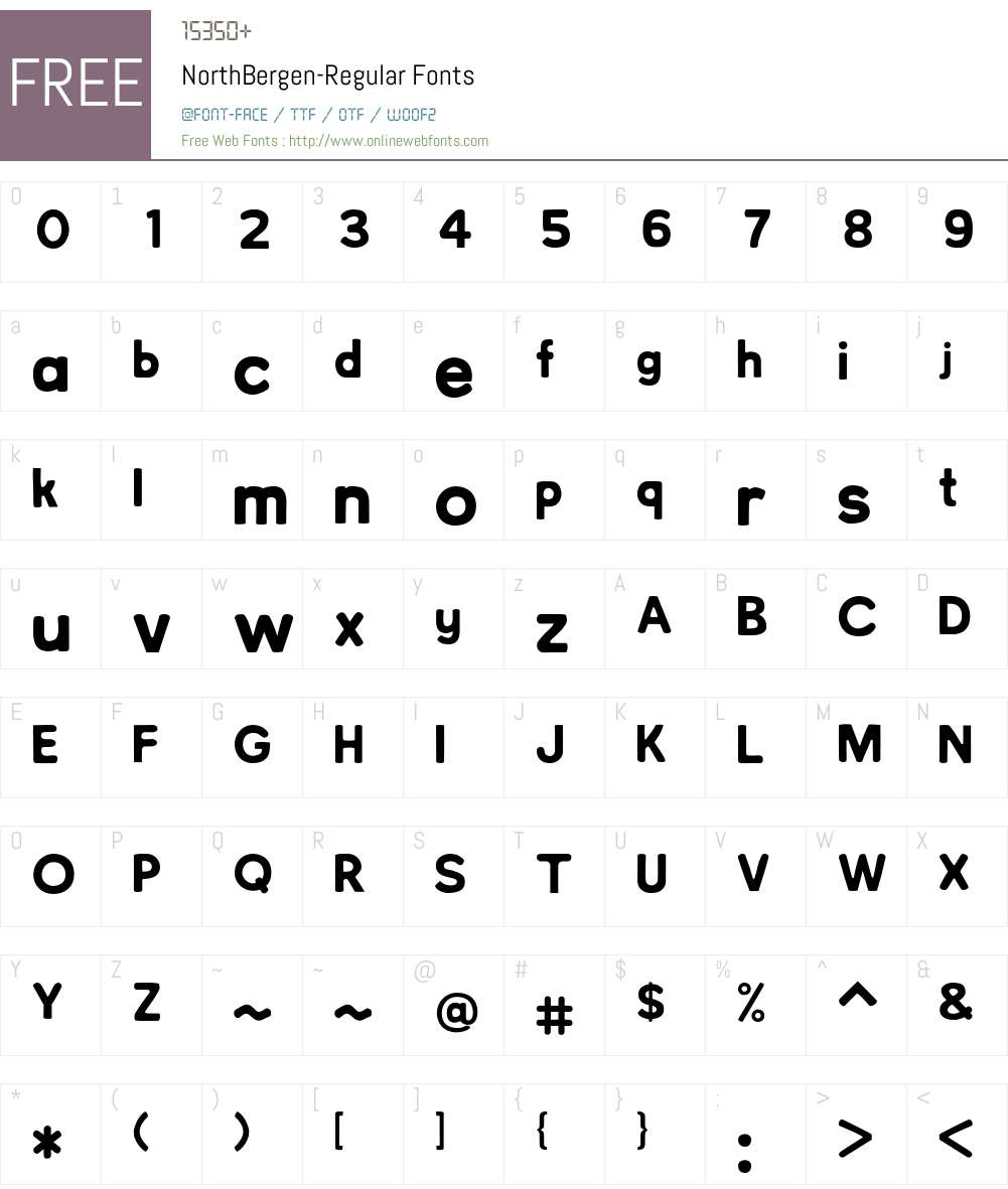 NorthBergen Font Screenshots