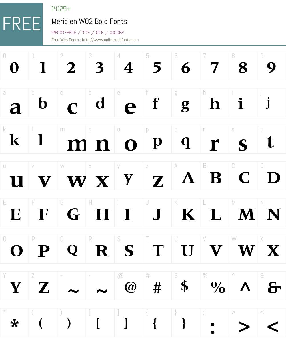 Meridien Font Screenshots