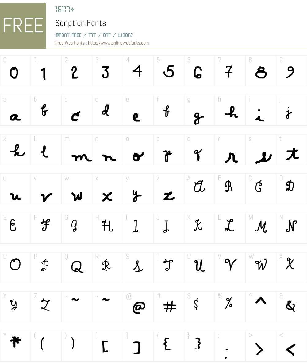 Scription Font Screenshots