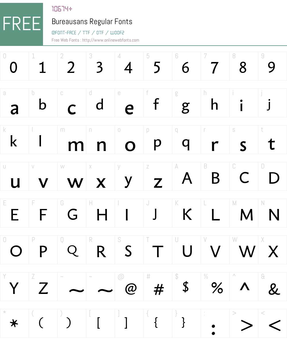 Bureausans Regular Font Screenshots