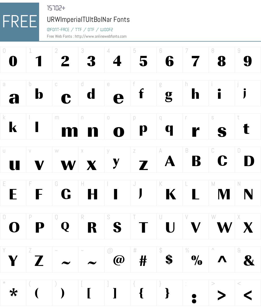 URWImperialTUltBolNar Font Screenshots