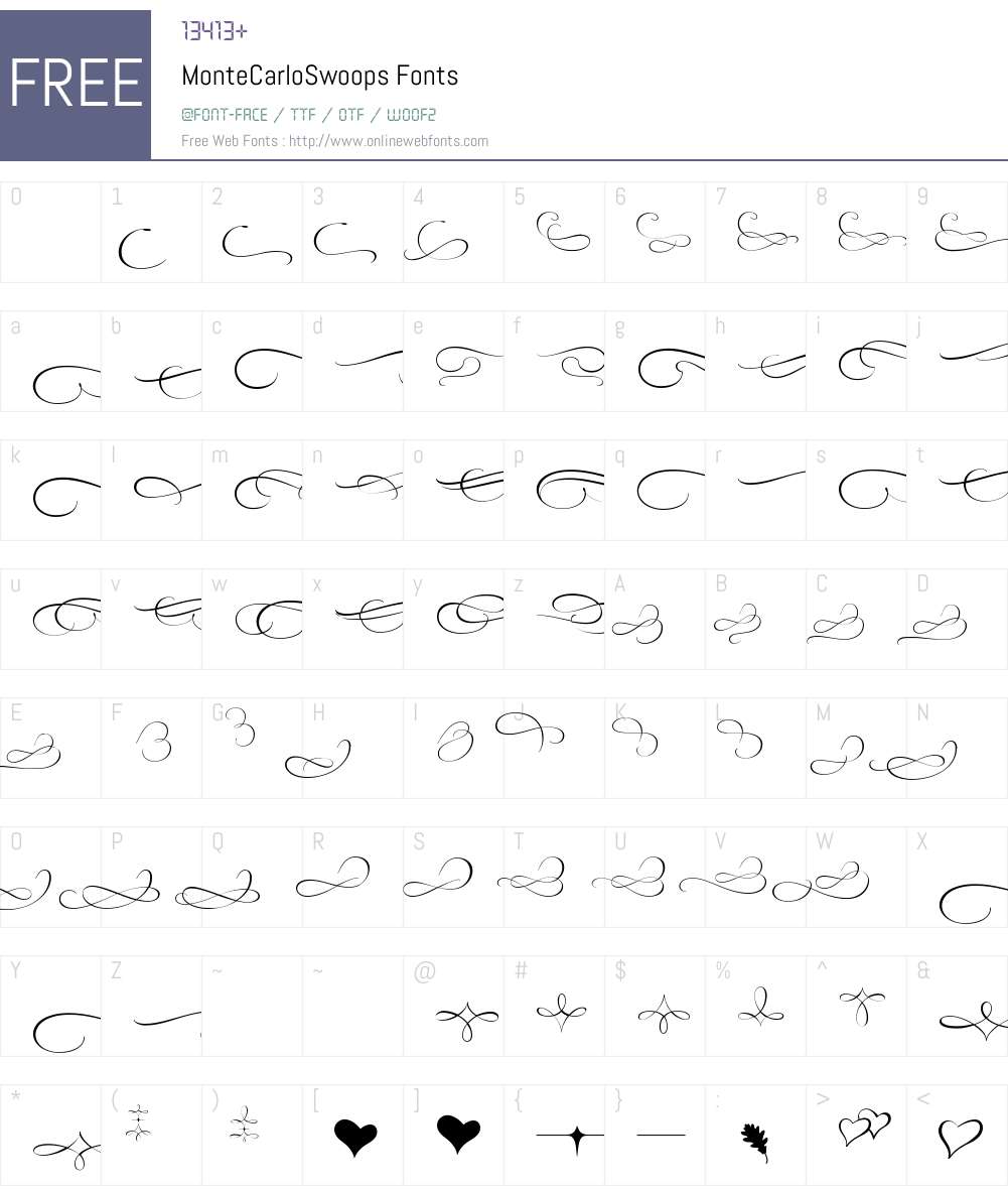 MonteCarlo Swoops Font Screenshots