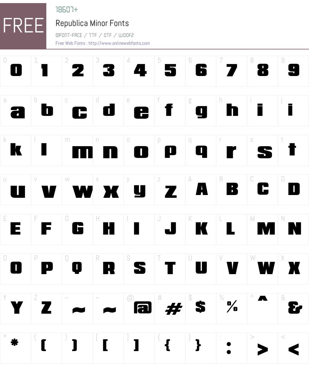 Republica Minor Font Screenshots