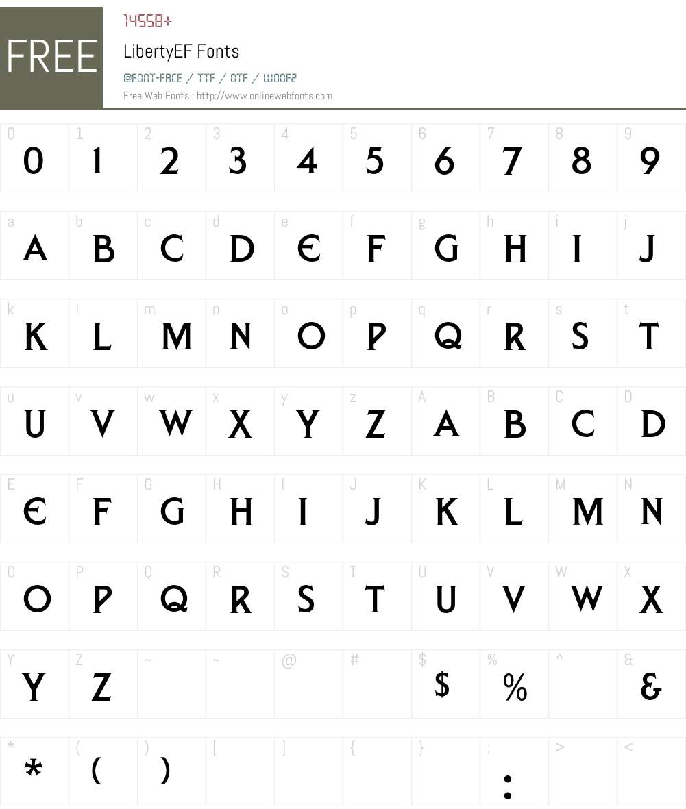 LibertyEF Font Screenshots